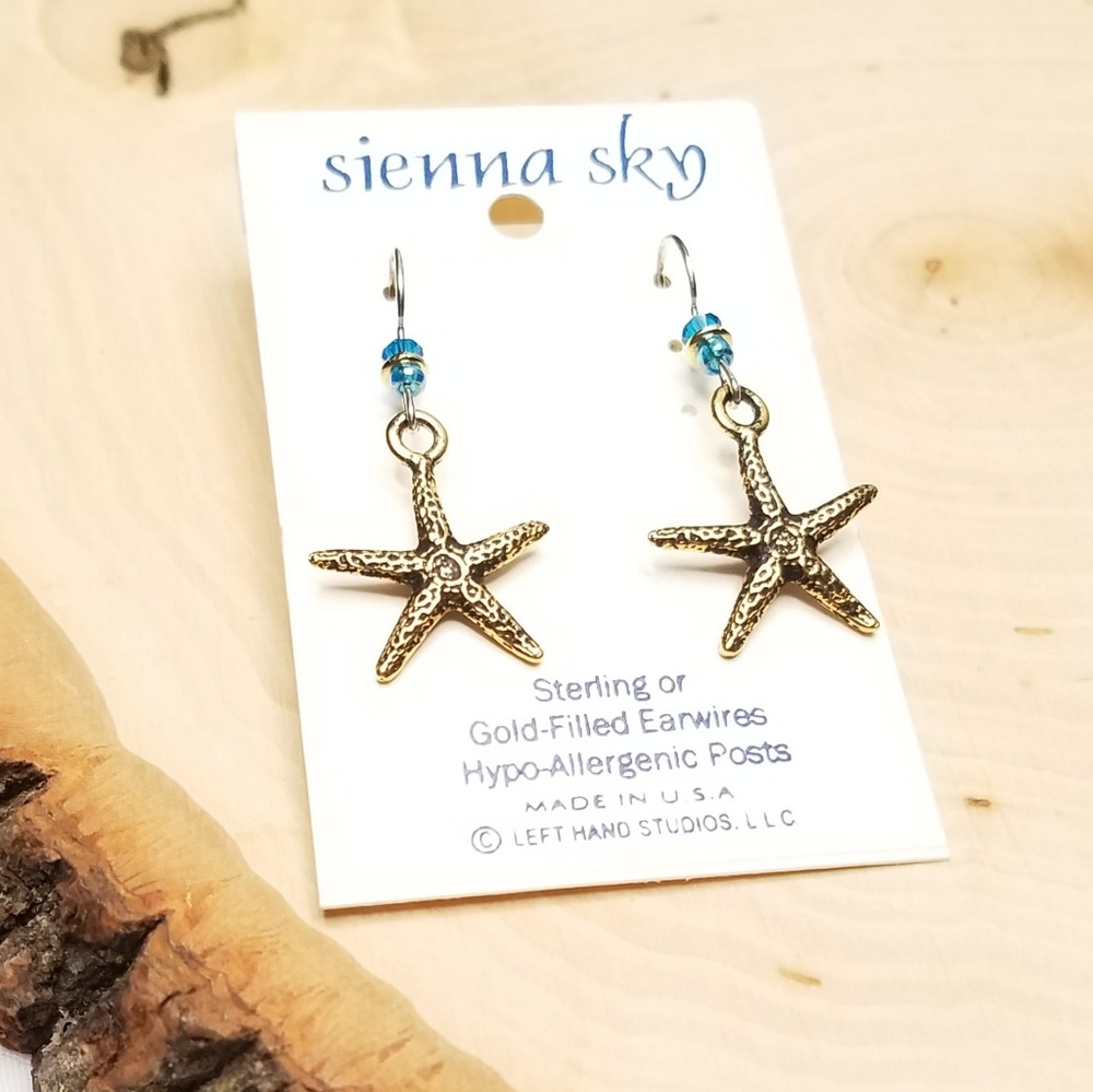Sienna Sky Hypo Allergenic Gold Starfish Earrings